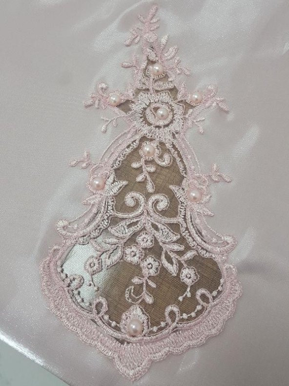 Finezza Anjelica İncili Güpürlü Monoray Kumaş Pudra Masa Örtüsü 170x230cm - 1022 - 3
