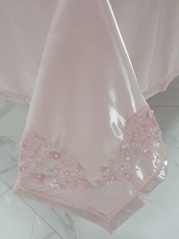 Finezza Anjelica İncili Güpürlü Monoray Kumaş Pudra Masa Örtüsü 170x230cm - 1022 - 4
