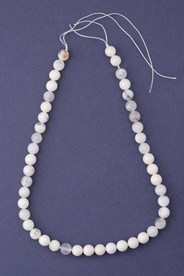 Süt Opal Doğal Taş Dizi 8 mm Küre Kesim - 2