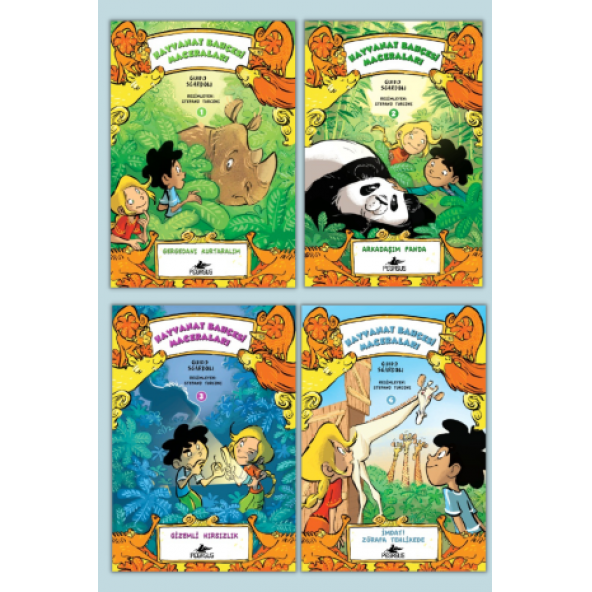 Hayvanat Bahçesi Maceraları Serisi Takım Set Renkli Resimli 4 Kitap