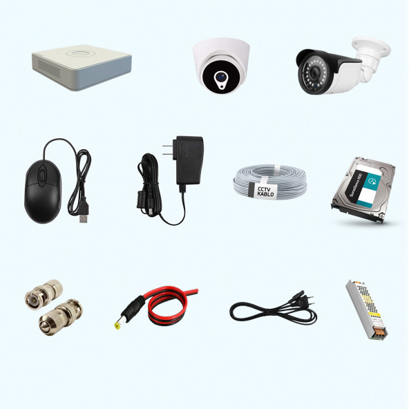 8 Kameralı Güvenlik Kamerası Seti Paketi