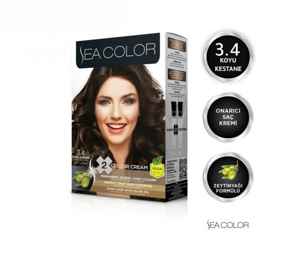 Sea Color Saç Boyası 3/4 Koyu Kestane