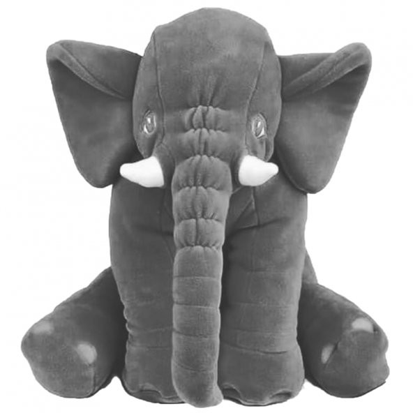 Uyku Arkadaşı Uyku Fili Polar Kumaş 60 Cm Gri PS3376