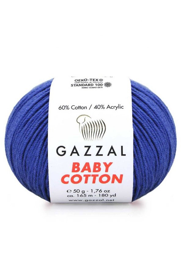 Gazzal Baby Cotton El Örgü İpi Saks Mavi 3421