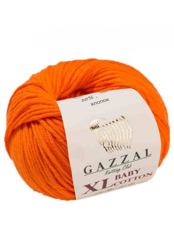 Gazzal Baby Cotton XL El Örgü İpi Turuncu 3419