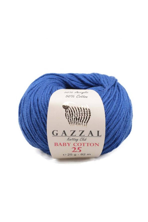 Gazzal Baby Cotton 25 El Örgü İpi Saks Mavi 3421