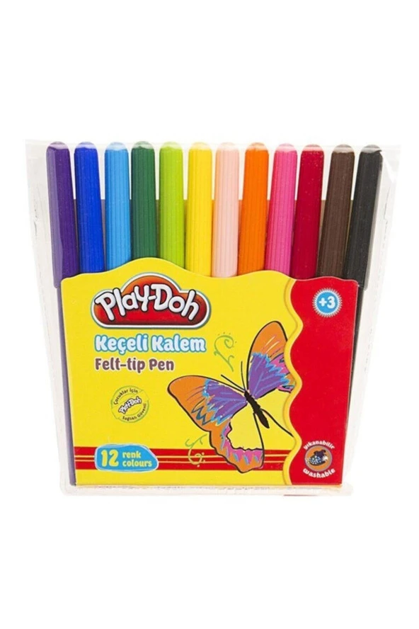 Play-Doh Keçeli Kalem Pvc 2 MM 12 Renk Keçeli Boya Kalemi