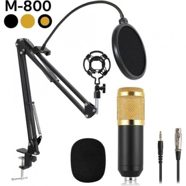 Music DJ M-800 Mikrofon Standlı Ön Panel