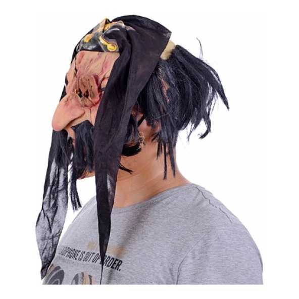 himarry Lateks Saçlı Sakallı Korsan Maskesi - 2