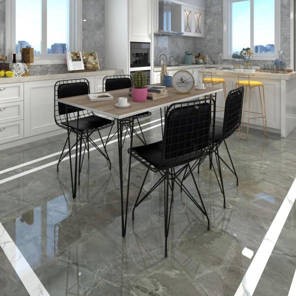 Knsz masa sandalye takımı hem75mazlum crdsyh 130*070 sm 4 sandalye syhsyh sırt minderli