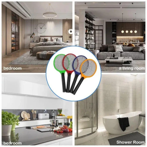 Sinek Raketi Sivrisinek Karasinek Öldürücü Elektririk Şoklu Şarjlı Sineklik Aleti - 3