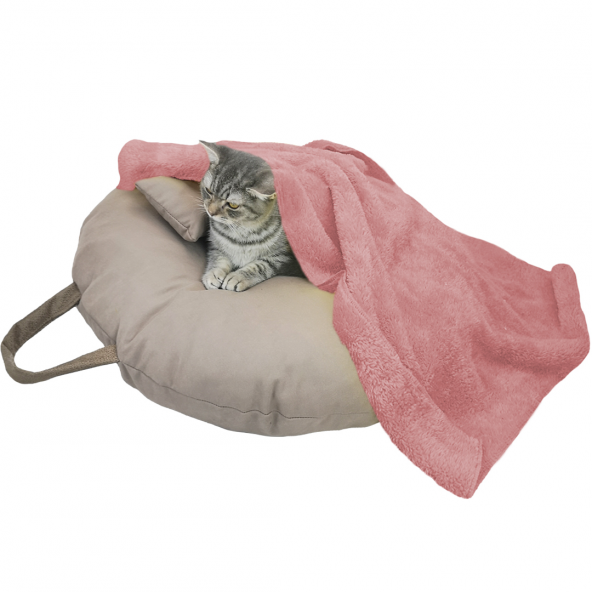 Pelüş Kedi Köpek Yatağı Battaniyesi Evcil Kedi Minderi Kedi Evi Kulübesi Matı Örtüsü - 3