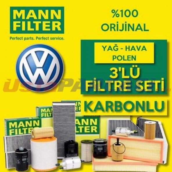 Vw Golf 7 1.2 Tsi Mann-filter Karbonlu Filtre Bakım Seti 2013-2017