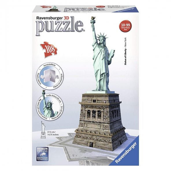 Ravensburger 3 Boyutlu Yapboz Özgürlük Anıtı Ravensburger 3D Puzzle 108 Parça