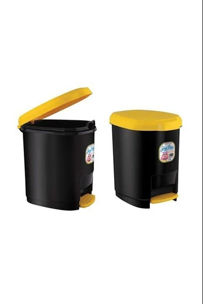 Ark Çöp Kovası Plastik Kapaklı Pedallı 9 Litre (Karışık Renk 1 Adet) - 2