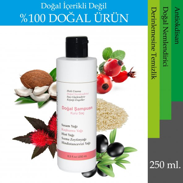 100 Doğal Şampuan (Kuru Saç) Organik Doğal El Yapımı Katkısız Soğuk Proses Şampuan