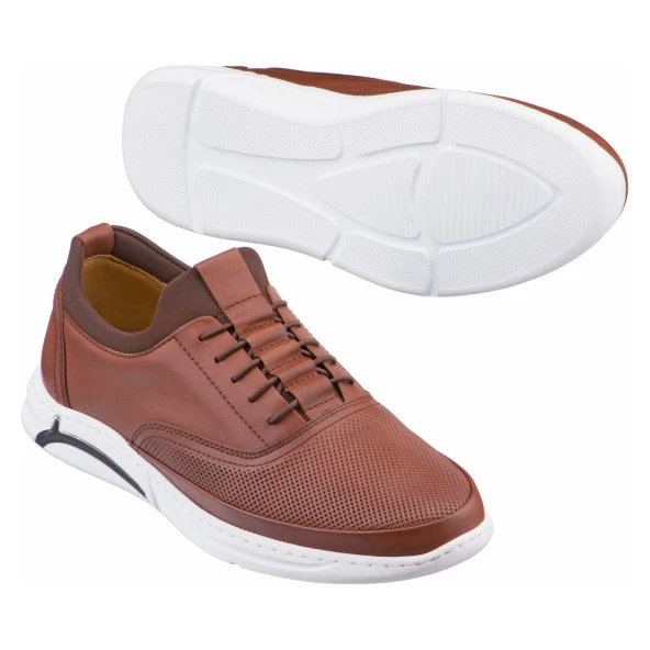 Taba Baskılı Lastik Bağcıklı Erkek Ayakkabı - 2