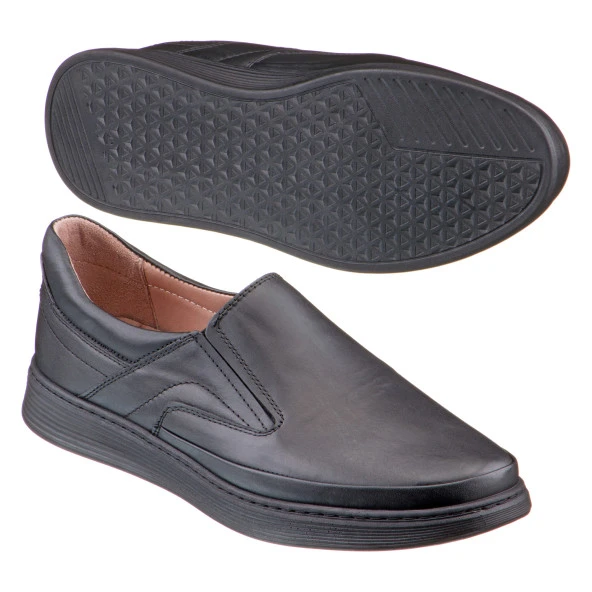 Siyah Dikiş Detaylı Erkek Ayakkabı - Resim 2