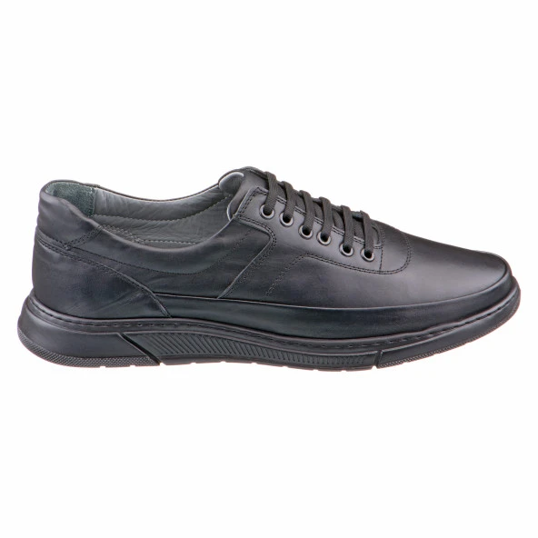 Siyah Tulum Detaylı Bağcıklı Erkek Ayakkabı - 3