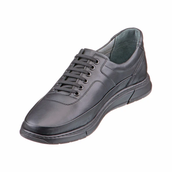 Siyah Tulum Detaylı Bağcıklı Erkek Ayakkabı - 4