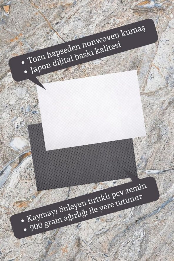 Dekoratif Dijital Baskı Yavruağzı Motif Dış Mekan Paspas PS1157 - 2