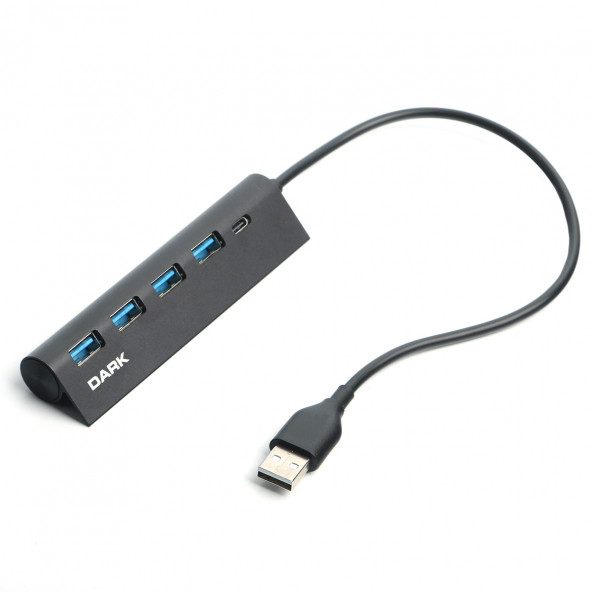 Dark USB to 1xUSB Type-C Şarj + 4xUSB 2.0 Çoklayıcı HUB (DK-AC-USB346)