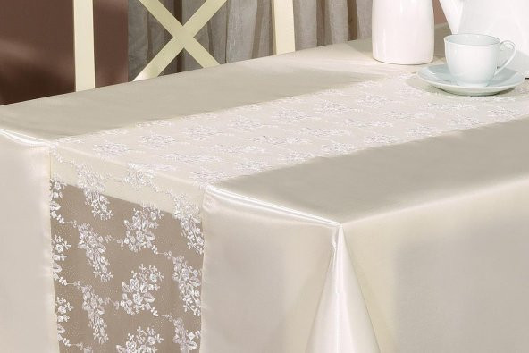 Finezza Elegant Lüx Dantelli Monoray Kumaş Pudra Masa Örtüsü 170x230 cm - 1025 - 4