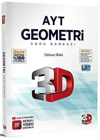 AYT 3D Geometri Tamamı Video Çözümlü Soru Bankası 3D Yayınları