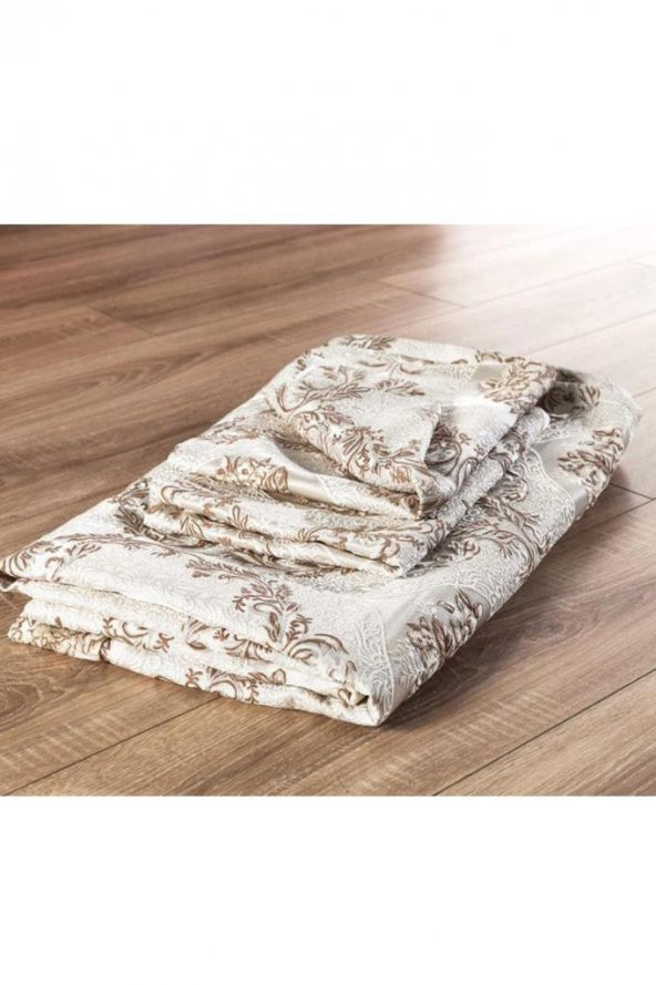 Çeyiz Diyarı Meryem Tek Kişilik Jakarlı Yatak Örtüsü Cappucino - Resim 8