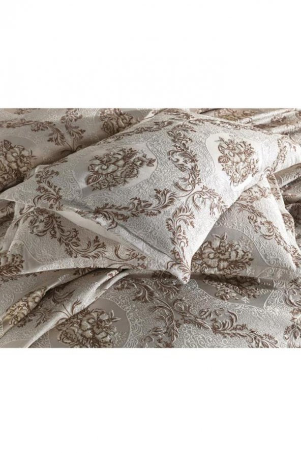 Çeyiz Diyarı Meryem Tek Kişilik Jakarlı Yatak Örtüsü Cappucino - Resim 10