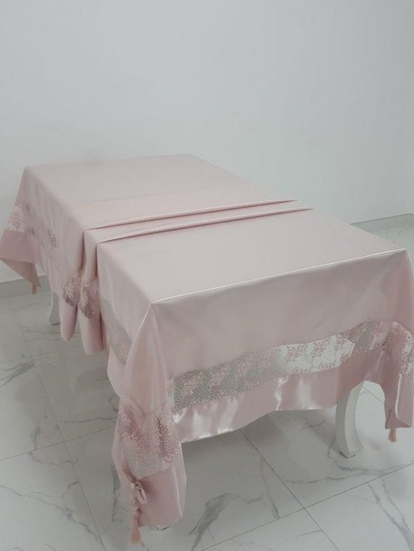 Finezza Gelin Lüx Dantelli Monoray Kumaş Pudra Masa Örtüsü 170x330 cm - 1029 - 4