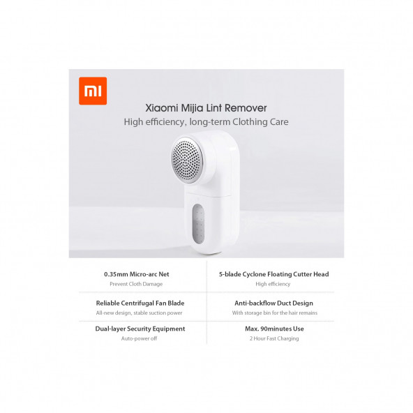 Xiaomi Mijia Şarjlı Tüy Temizleme Makinası Mqxjq01kl - Resim 5