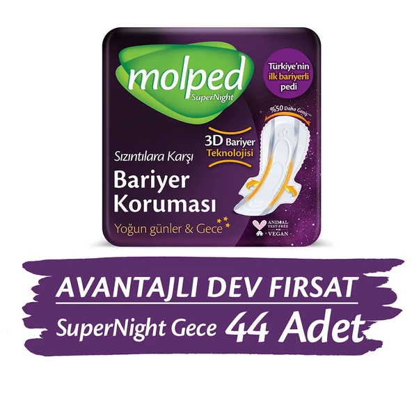 Molped Supernight Gece Avantajlı Dev Fırsat 44 Adet