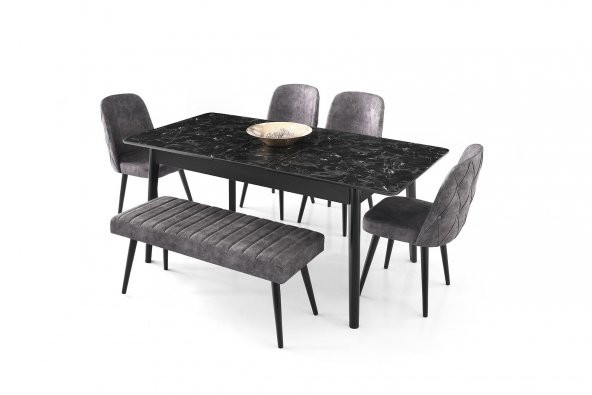 Erezoğulları Mobilya Lotus Açılır Banklı Mutfak Masa Sandalye Takımı 90x145 - Resim 2