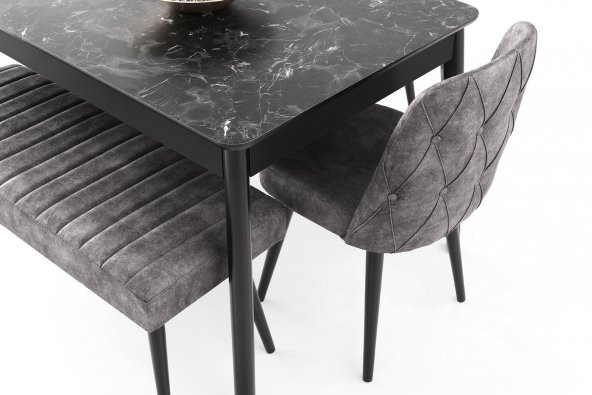 Erezoğulları Mobilya Lotus Açılır Banklı Mutfak Masa Sandalye Takımı 90x145 - Resim 7