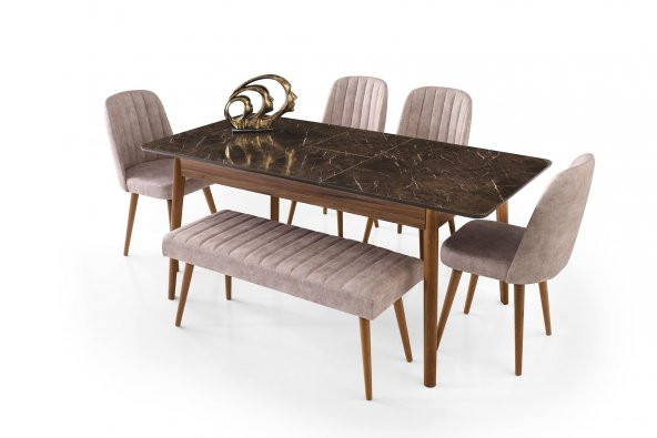 Erezoğulları Mobilya Lotus Açılır Banklı Mutfak Masa Sandalye Takımı 90x145 - Resim 9