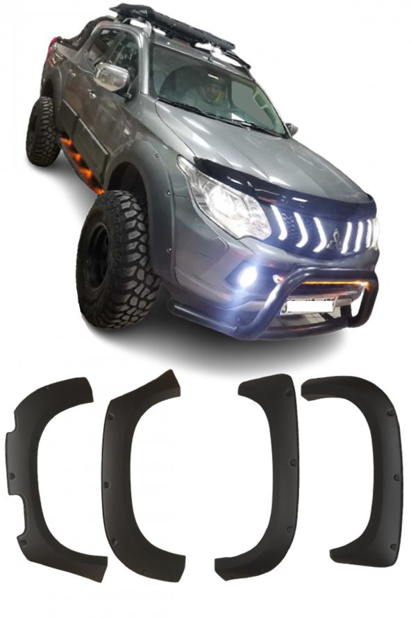 MITSUBISHI L200 2007 VE 2014 ARASI UYUMLU OFFROAD PİCKUP plastik ÇAMURLUK dodik SETİ - 2