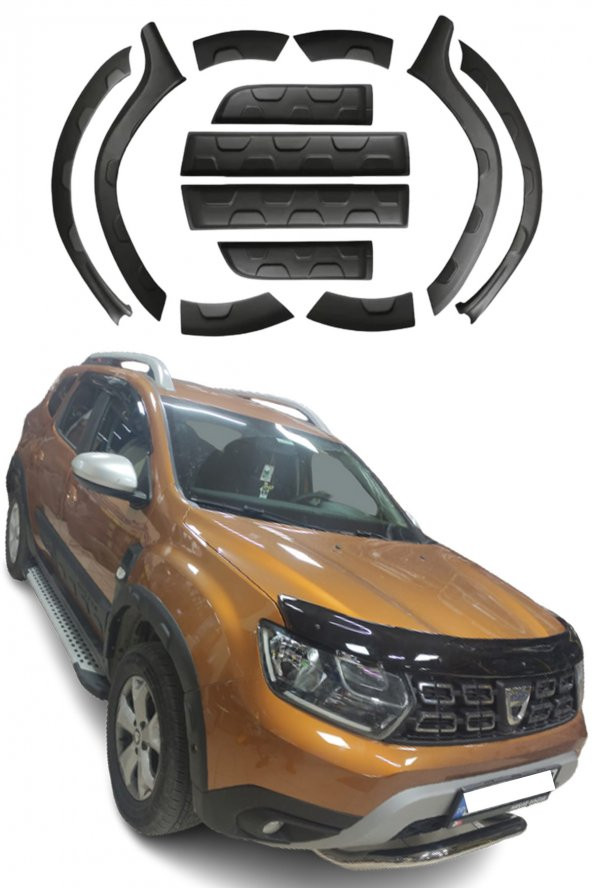 2018 Model Yeni Kasa Duster Çamurluk ve Kapı Dodikleri dodik seti Off Road Model 12 Parça - 2