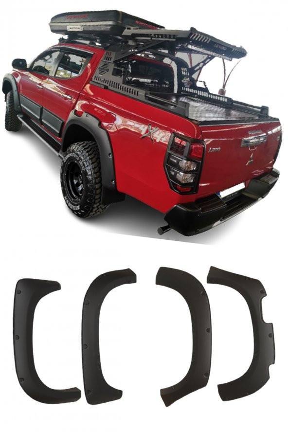 MITSUBISHI L200 2015 VE 2018 ARASI UYUMLU OFFROAD PİCKUP plastik ÇAMURLUK dodik SETİ - 2