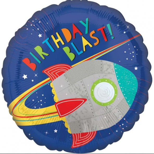 FOLYO BALON BİRTHDAY BLAST UZAY MAVİ 18 DÜ 15