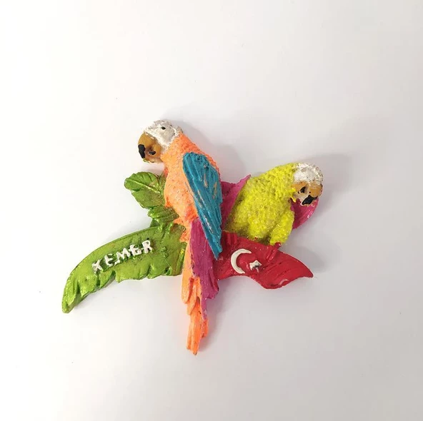Sevimli Papağanlar Magnet Türk Bayraklı Buzdolabı Süsü Mıknatıslı - 2