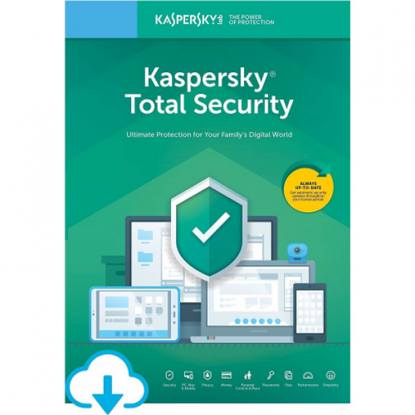 Kaspersky TOTAL SECURITY 1 Kullanıcı , 1 YIL, Kutulu Ürün