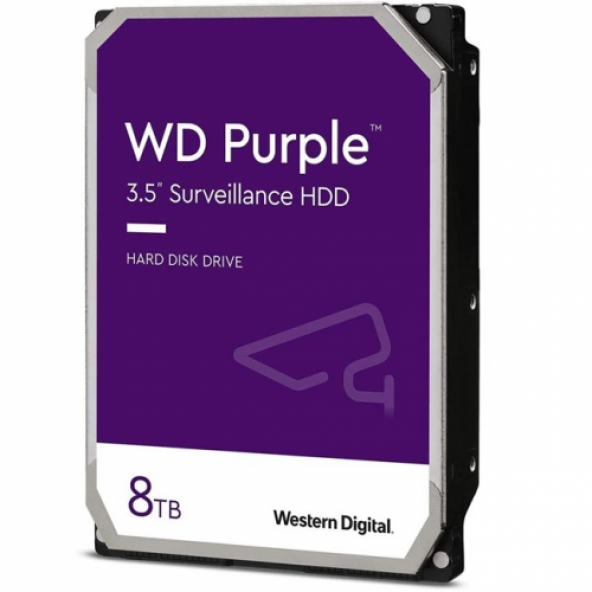 WD PURPLE, WD84PURZ, 3.5&quot, 8TB, 128Mb, 5640 Rpm, 7/24 Güvenlik, HDD