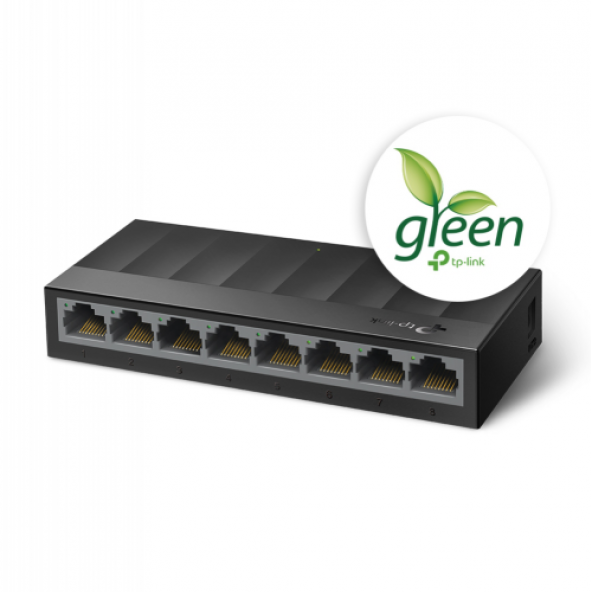 TP-LINK OMADA LS1008G, Green Tech, 8 Port GigaBit, Yönetilemez, Masaüstü Switch