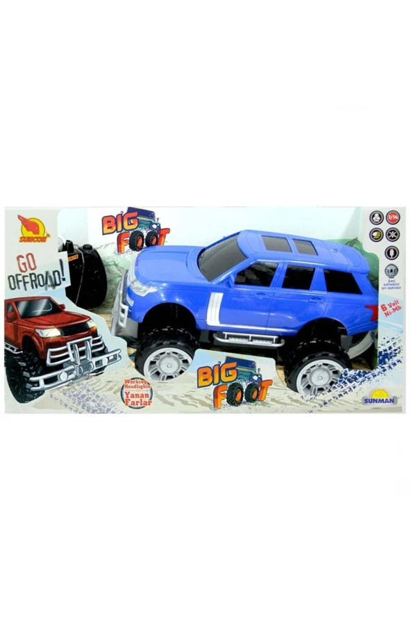Sunman 1:14 Uzaktan Kumandalı Big Foot Usb Şarjlı Jeep 34 cm (Karışık Renk 1 Adet) - Resim 7