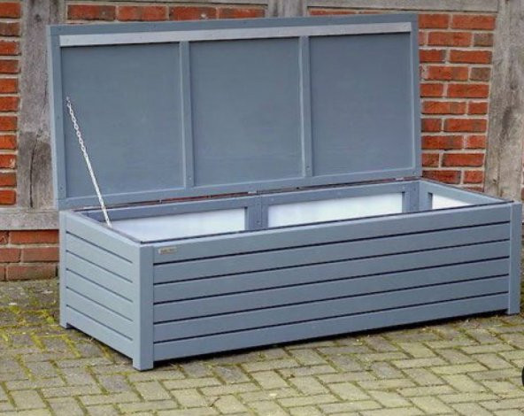 Wood Garden (160x45x45) Buğlem Antrasit  Ahşap Bahçe Dolabı Sandığı Sediri