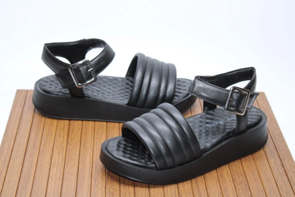 ENSA ORTOPEDİK YÜKSEK KALIN TABAN TEK BANT BİLEK BAĞLI KADIN GÜNLÜK SANDALET - 2