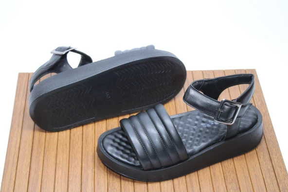 ENSA ORTOPEDİK YÜKSEK KALIN TABAN TEK BANT BİLEK BAĞLI KADIN GÜNLÜK SANDALET - 3