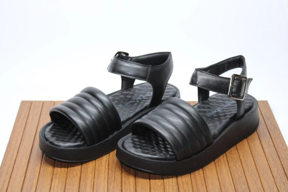 ENSA ORTOPEDİK YÜKSEK KALIN TABAN TEK BANT BİLEK BAĞLI KADIN GÜNLÜK SANDALET - 4