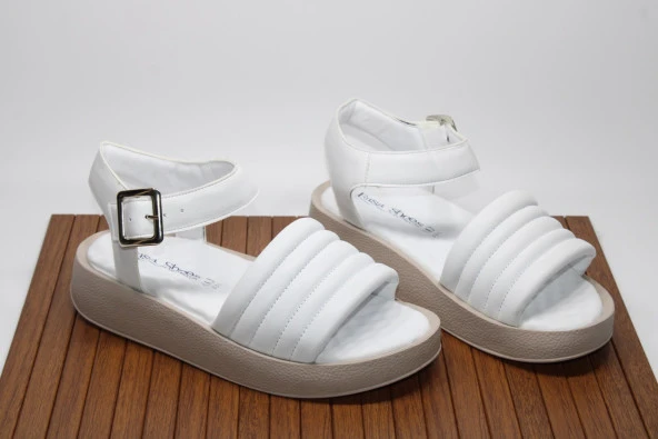 ENSA ORTOPEDİK YÜKSEK KALIN TABAN TEK BANT BİLEK BAĞLI KADIN GÜNLÜK SANDALET - 9